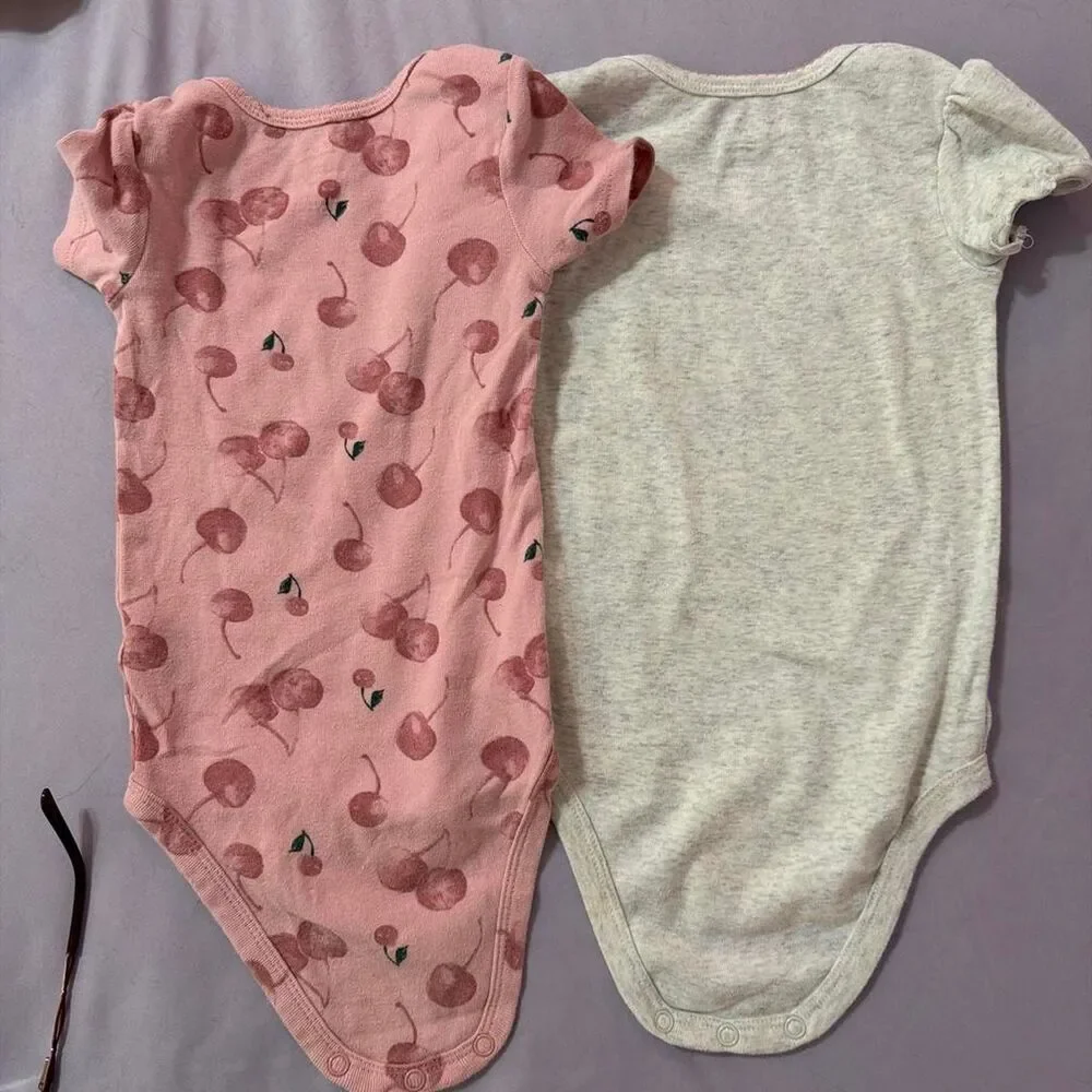 Carters baby girls 2 pc onesies 12 months